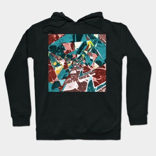 Abstract Triangles #5: Fractured Earth Mirror Hoodie